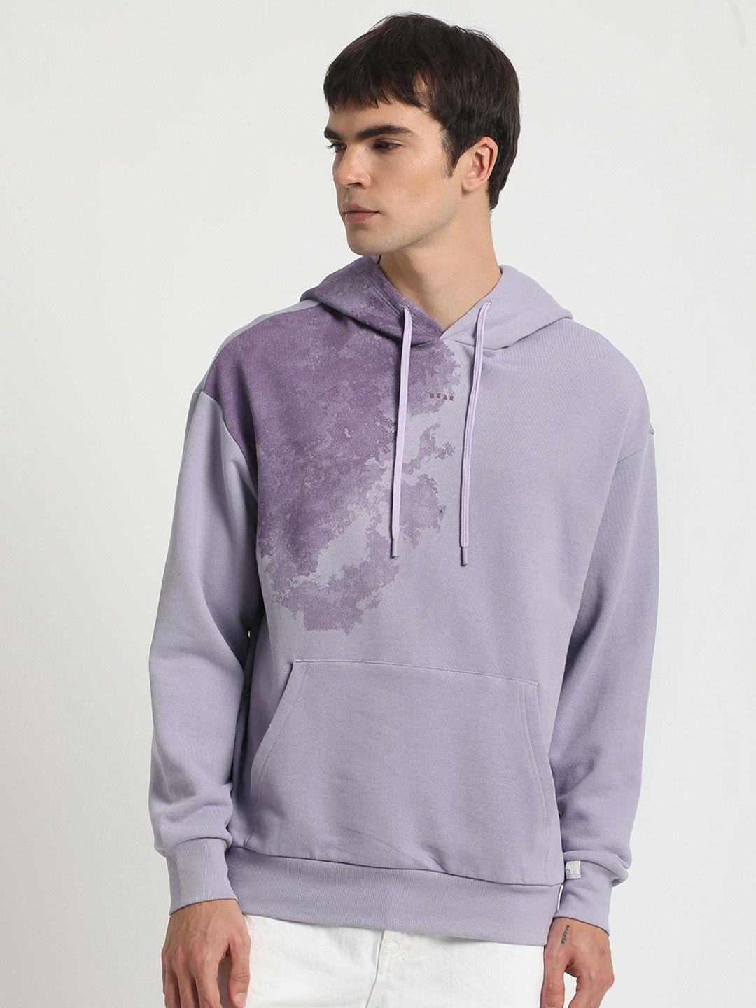 the bear house abstract printed hooded pure cotton pullover