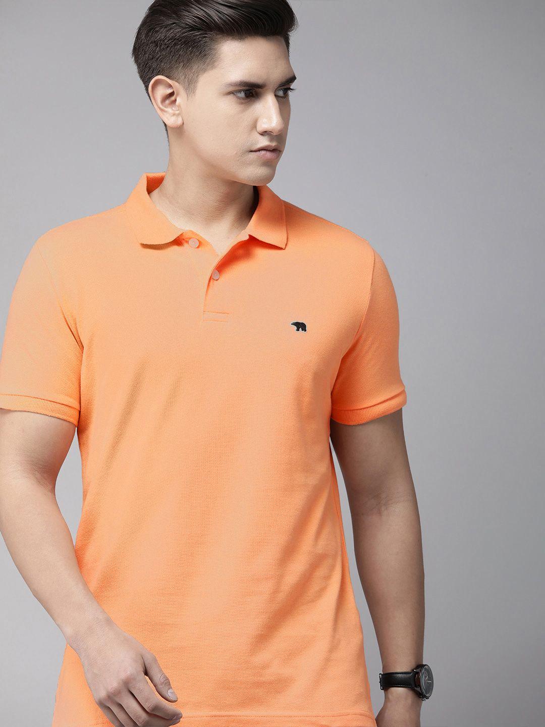 the bear house men polo collar pure cotton slim fit t-shirt