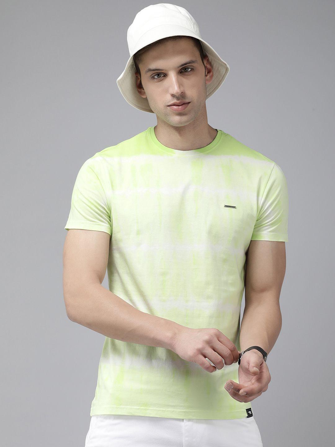 the bear house pure cotton tie and dye dyed applique slim fit t-shirt