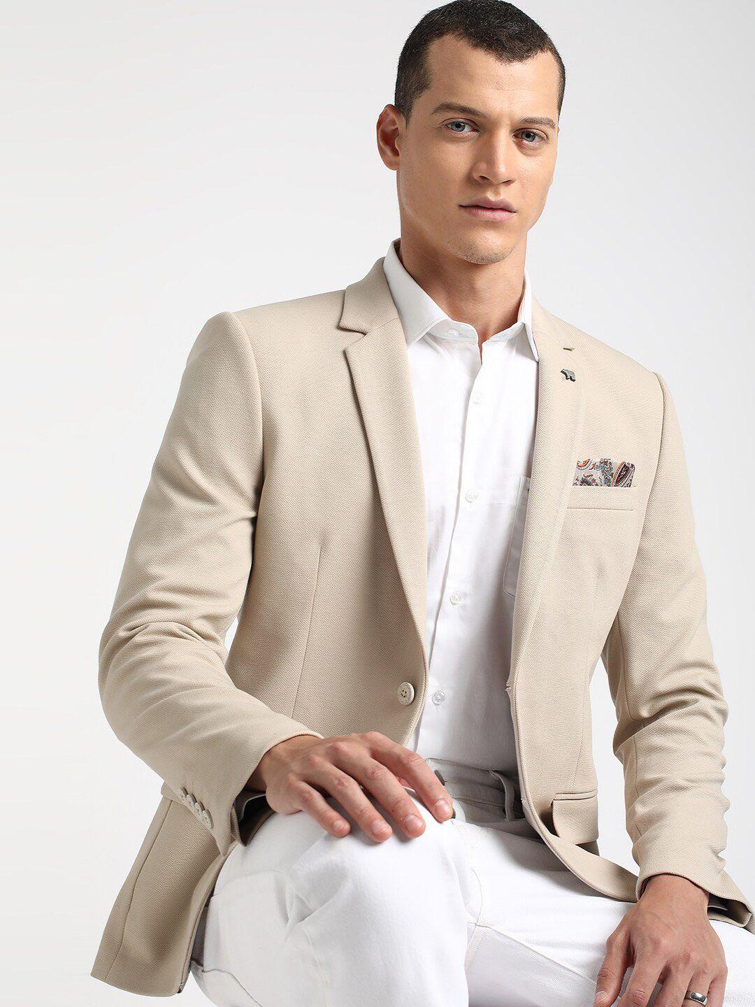 the bear house tailored fit single-breasted formal blazer
