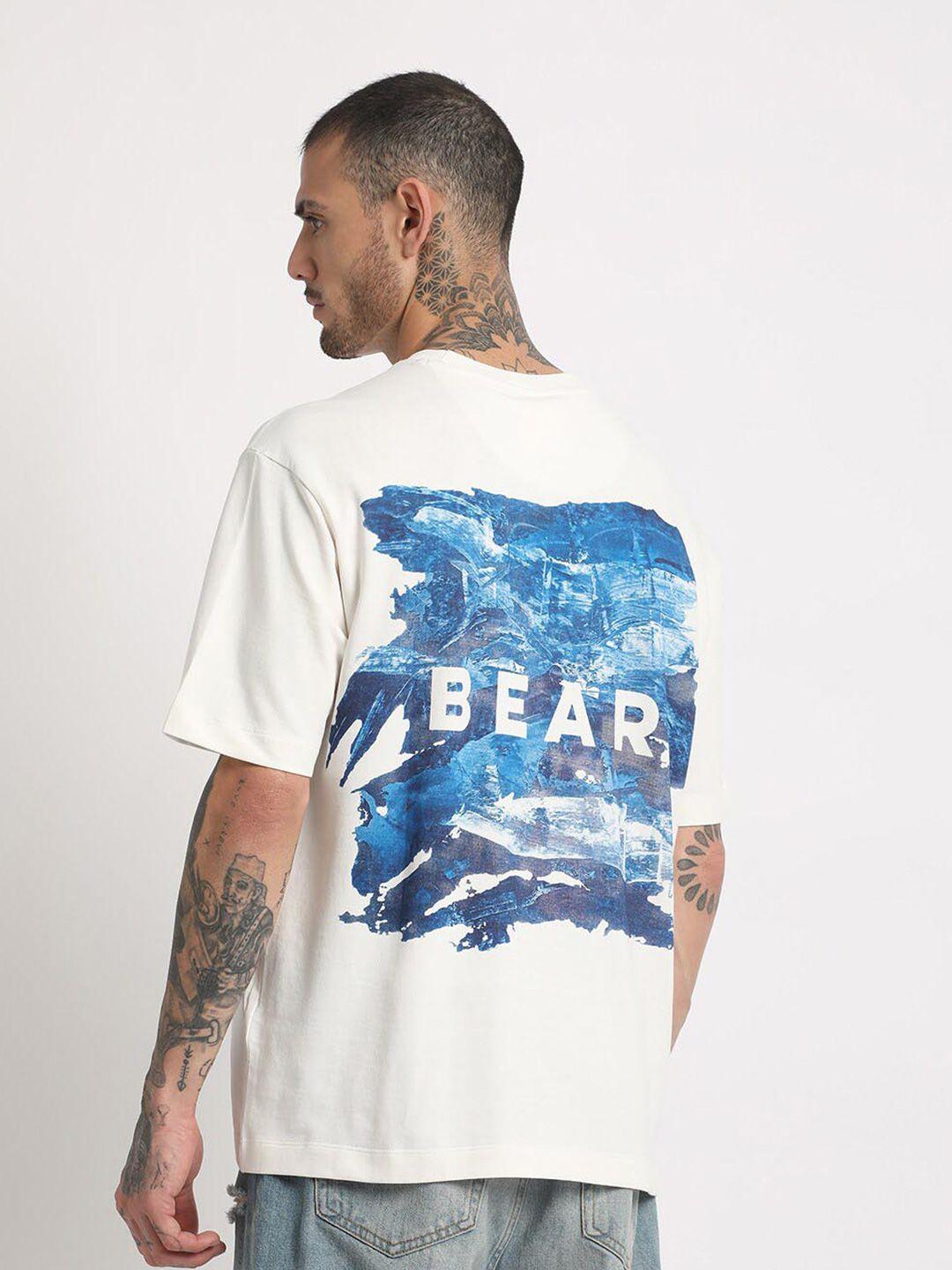 the bear house typography printed regular fit cotton t-shirt
