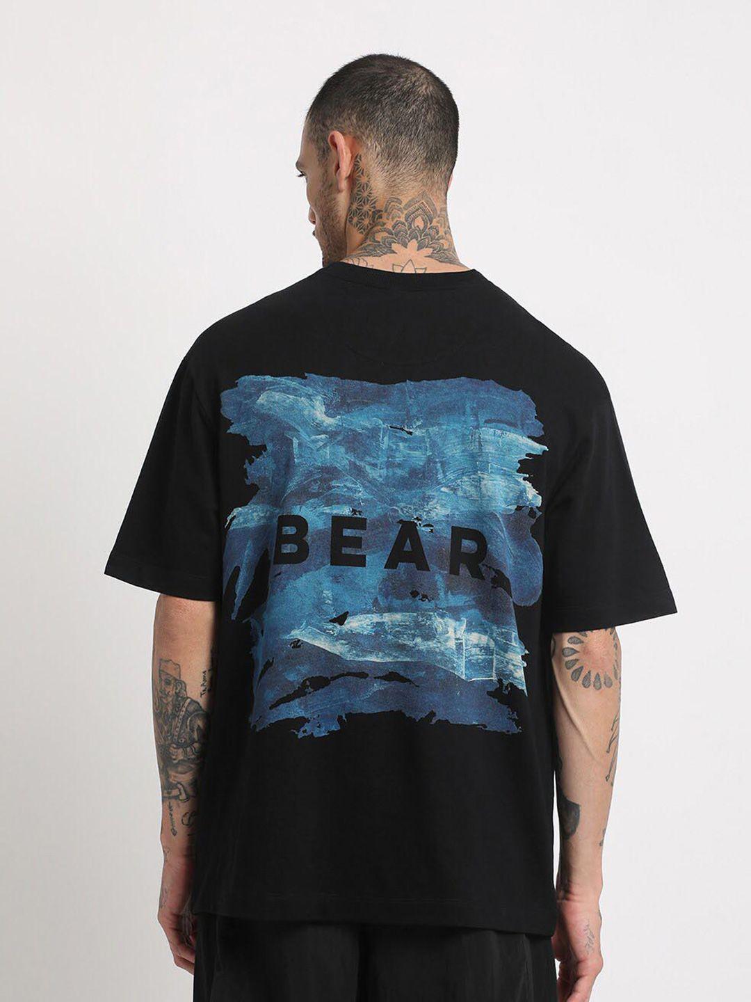 the bear house typpgraphy printed regular fit cotton t-shirt
