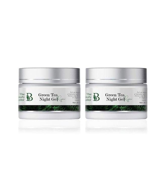 the beauty sailor green tea night gel cream pack of 2 - 100 gm