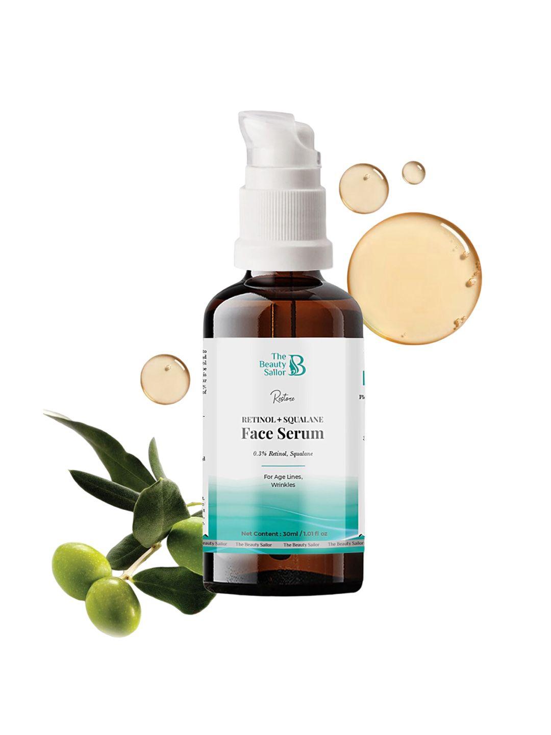 the beauty sailor restore retinol & squalane face serum for age lines and wrinkles 30ml