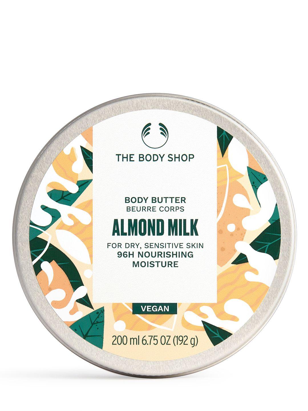 the body shop almond milk & honey sustainable body butter for dry, sensitive skin 200 ml