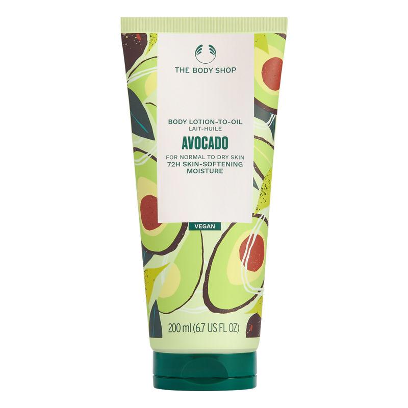 the body shop avocado body lotion-to-oil