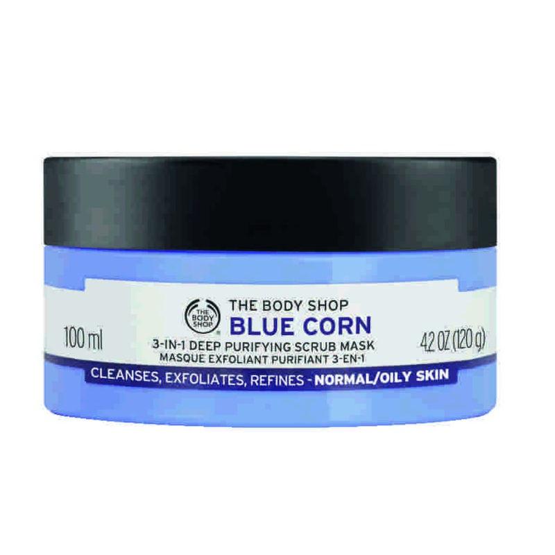 the body shop blue corn 3 in1 deep purifying scrub mask