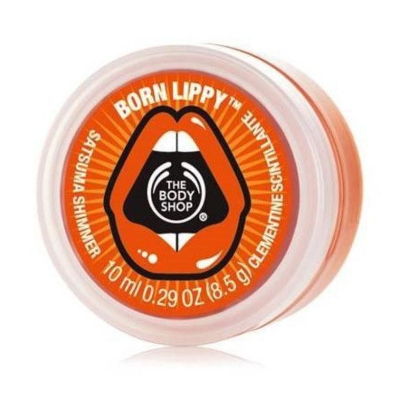 the body shop born lippy pot lip balm - satsuma shimmer