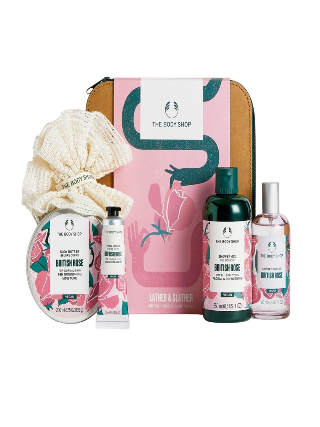 the body shop british rose set of 5 shower gel-body butter-hand cream-edt-small remielily