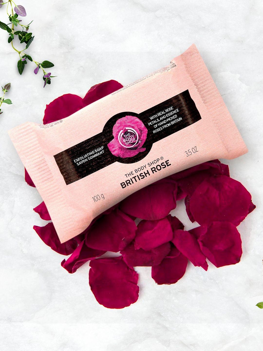 the body shop british rose sustainable exfoliating soap 100 g