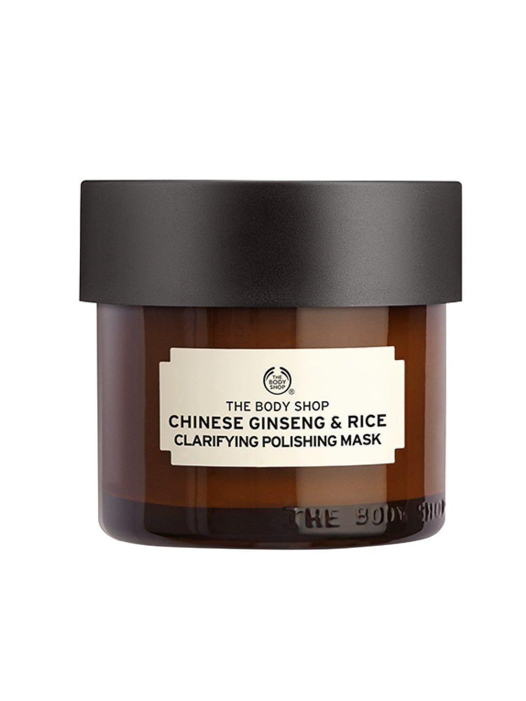 the body shop chinese ginseng & rice clarifying sustainable polishing mask 75ml