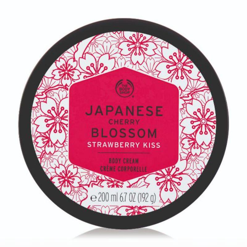 the body shop japanese cherry blossom strawberry kiss body cream