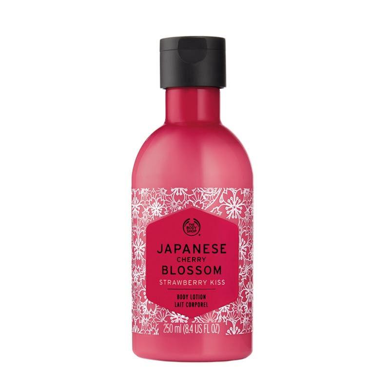the body shop japanese cherry blossom strawberry kiss body lotion