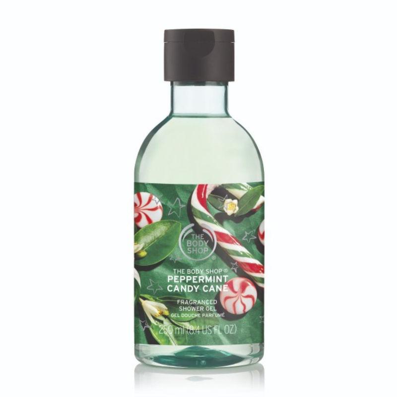 the body shop peppermint candy cane shower gel