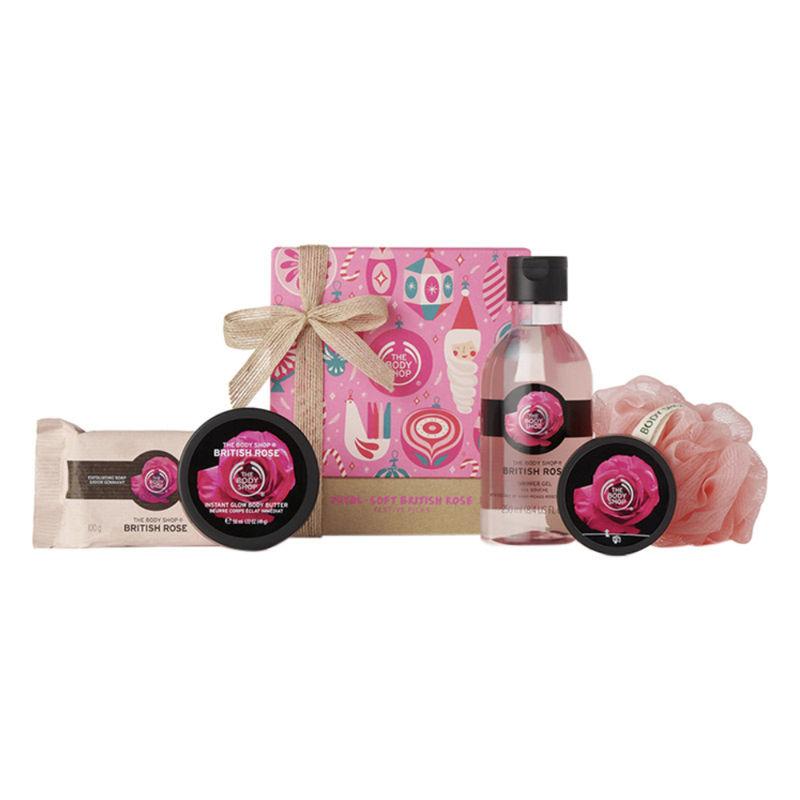 the body shop petal-soft british rose festive gift set