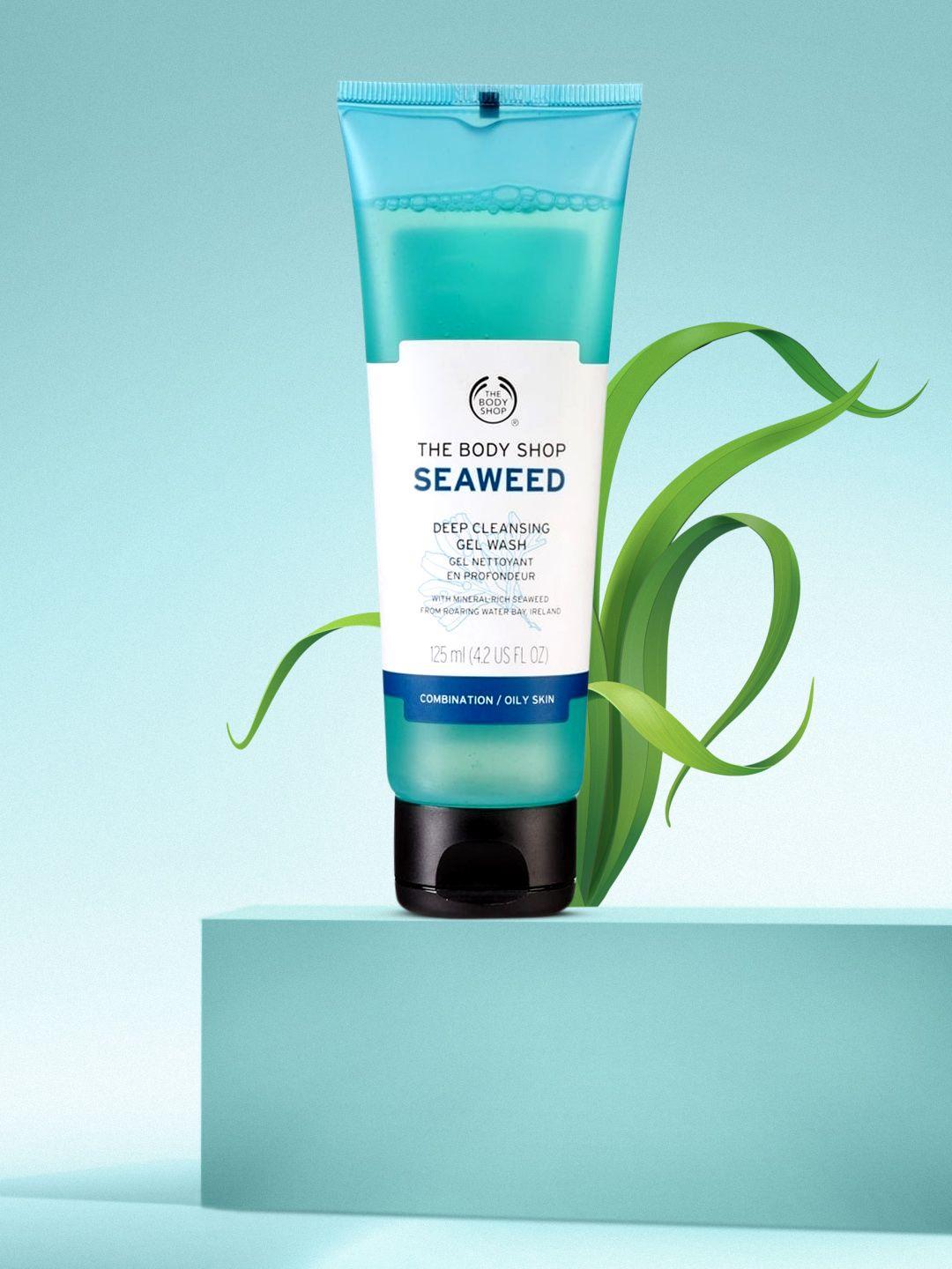 the body shop seaweed cleansing gel sustainable face wash for oily-combination skin 125 ml