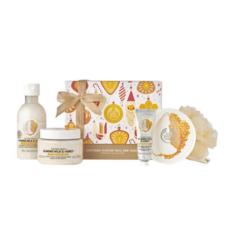 the body shop soothing almond milk & honey premium collection