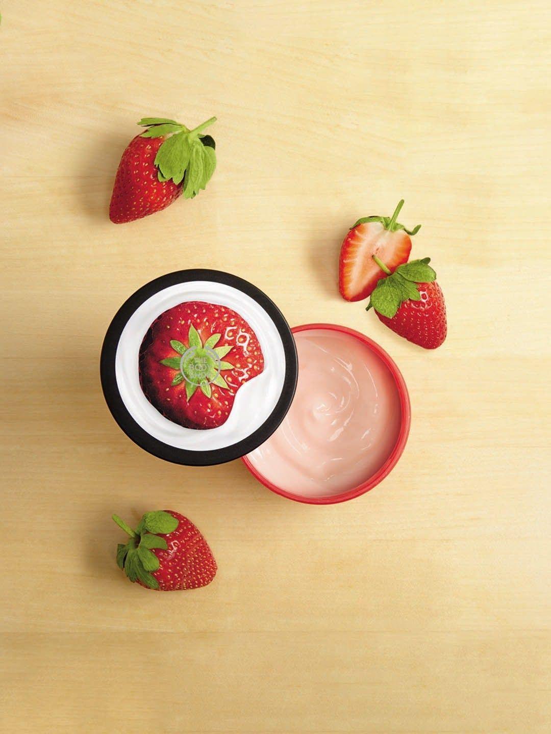 the body shop strawberry sustainable body yogurt 200 ml