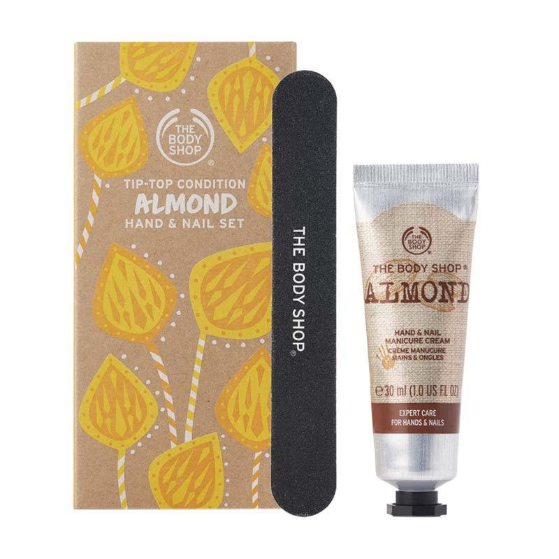 the body shop tip-top condition almond hand & nail set