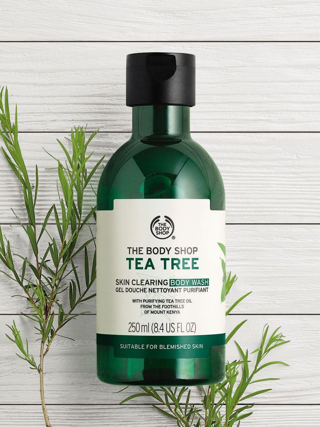 the body shop vitamin e range skin clearing body wash - tea tree 250 ml