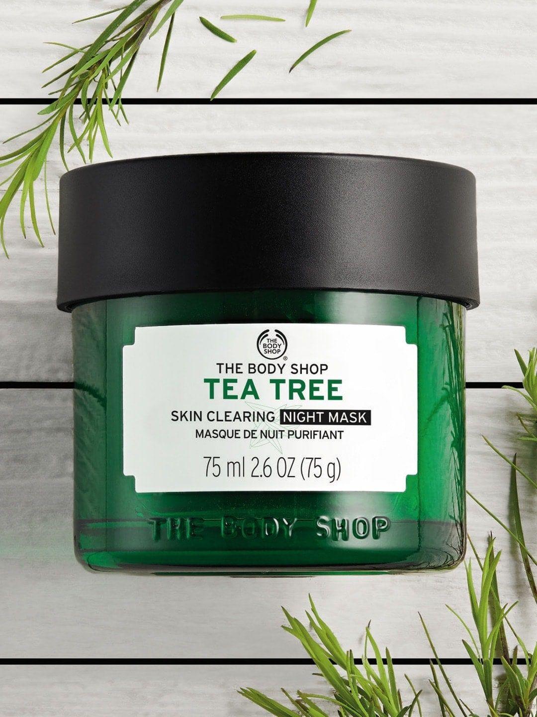 the body shop vitamin e range tea tree anti-imperfection sustainable night mask 75ml