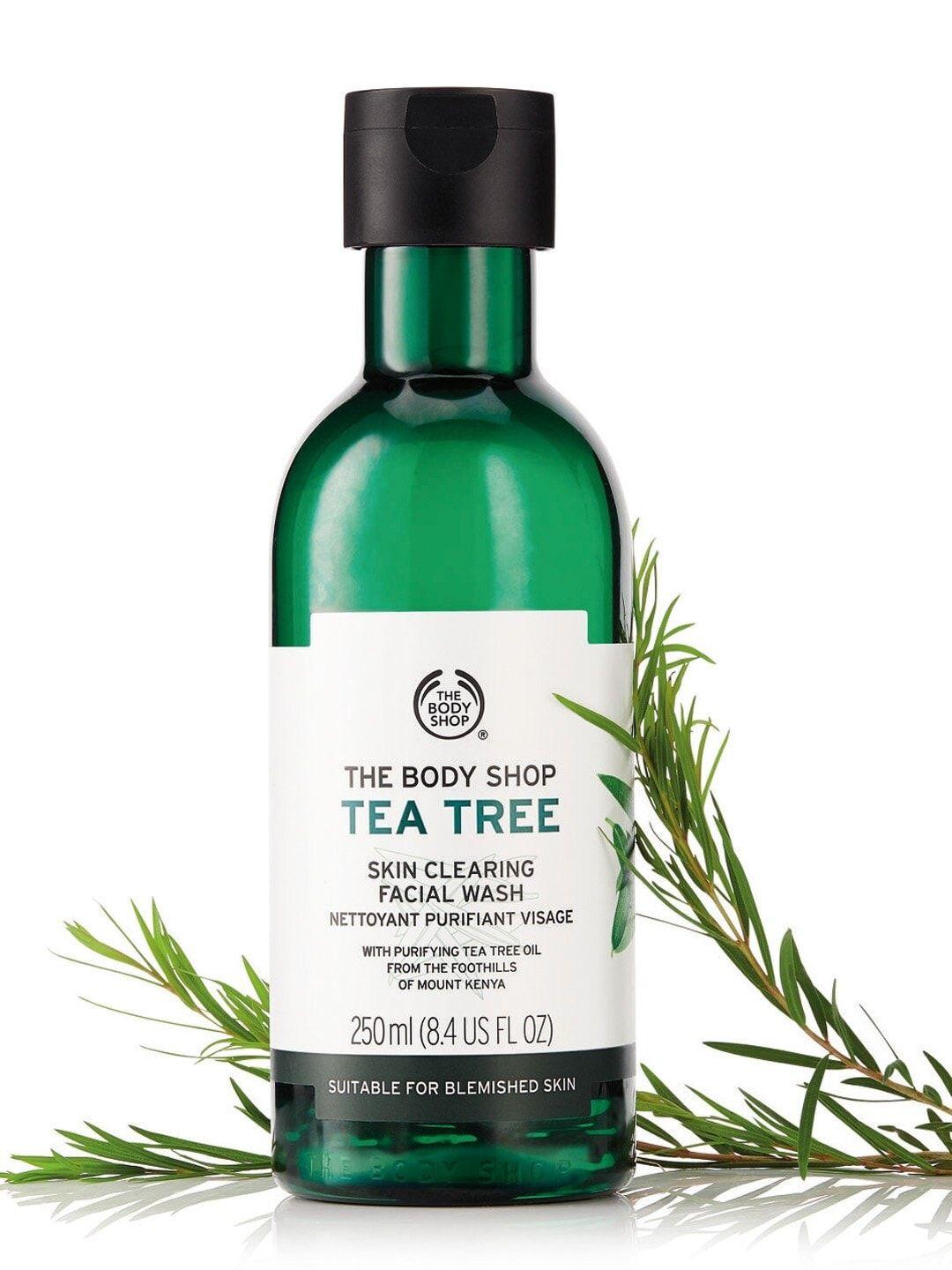 the body shop vitamin e range tea tree skin clearing sustainable face wash 250 ml