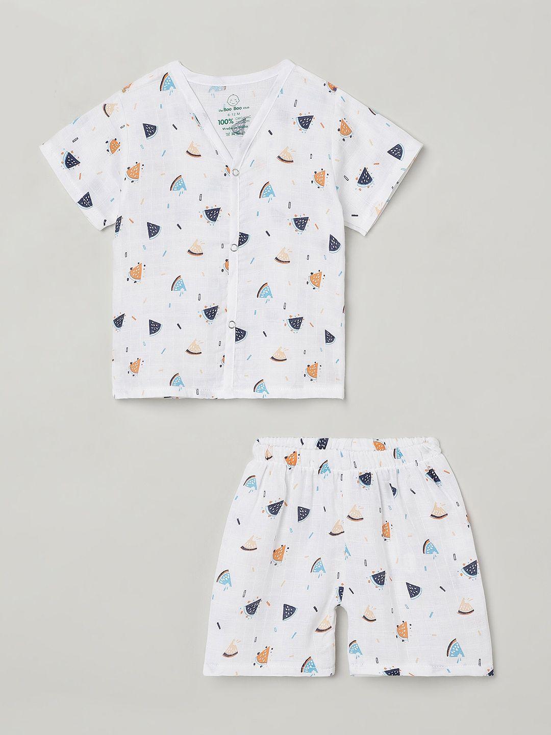 the boo boo club infants kids printed pure cotton sustainable shirt with shorts