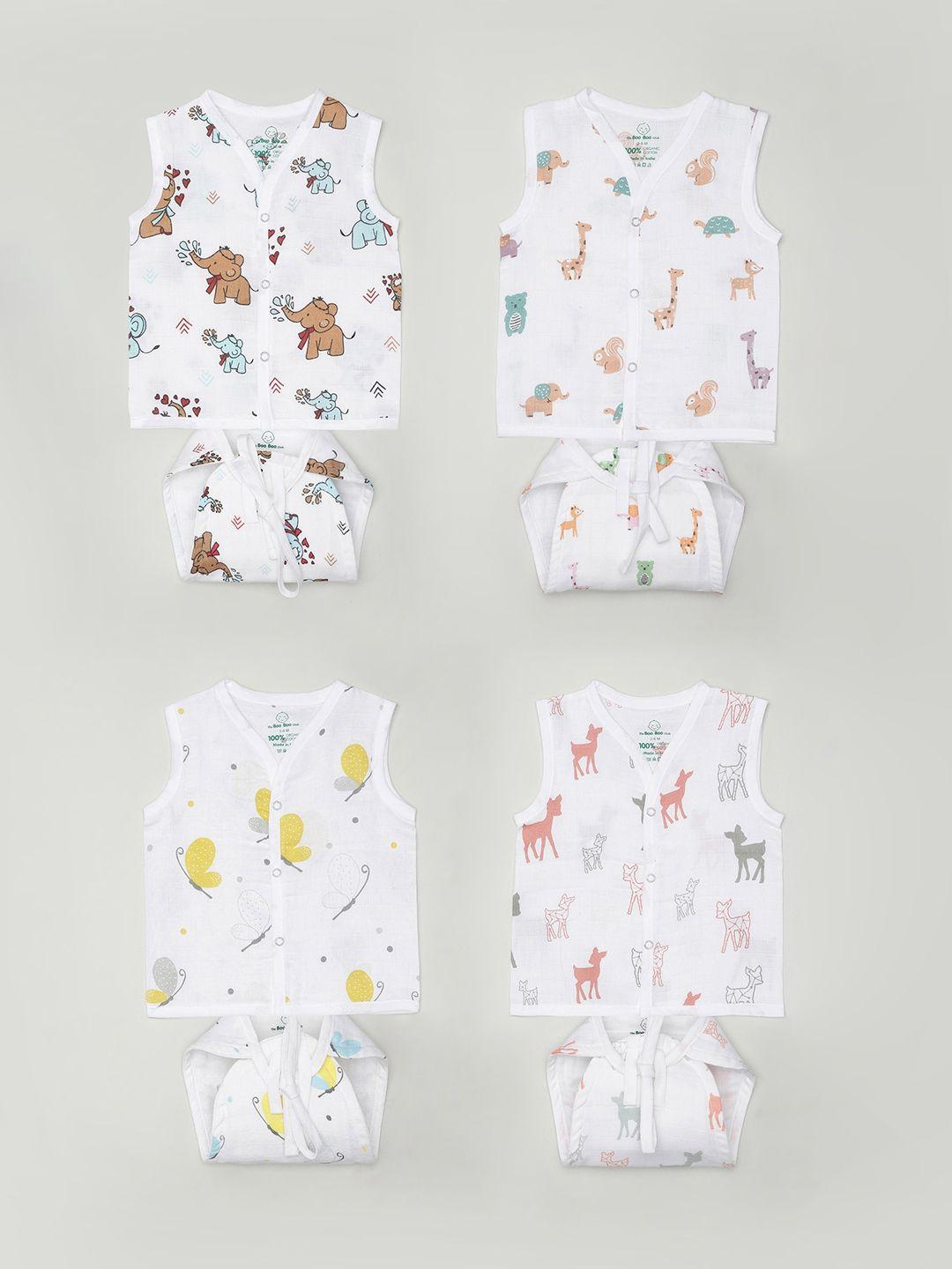 the boo boo club infants pack of 4 organic cotton jhabla & nappy set