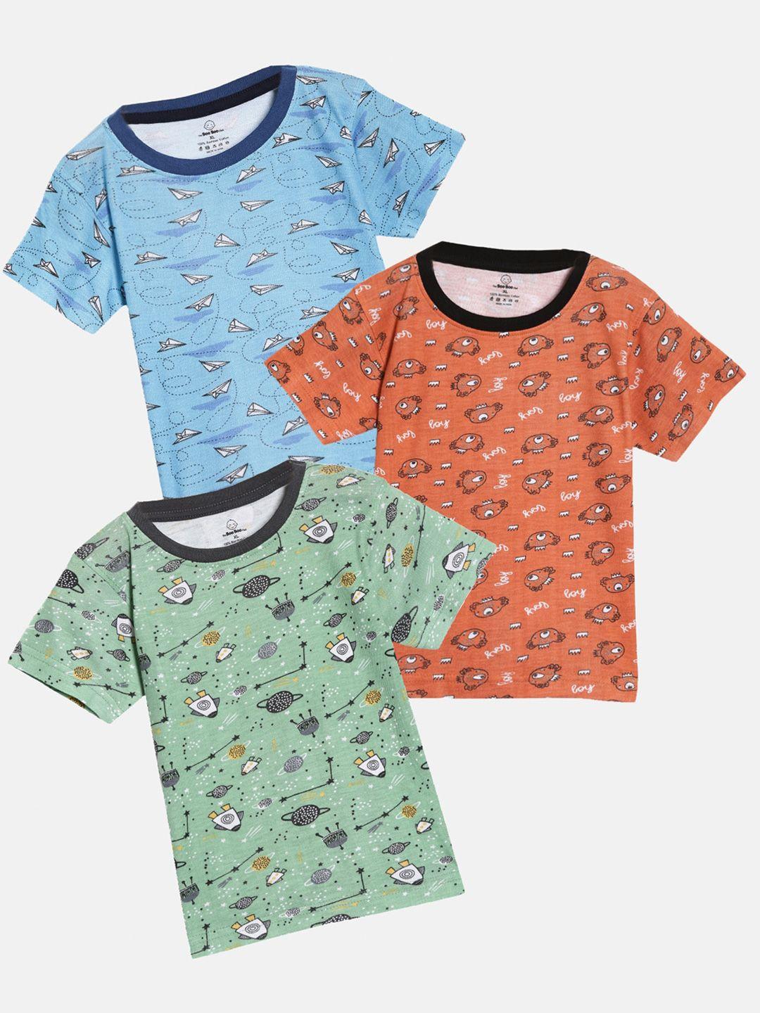 the boo boo club kids pack of 3 bamboo printed short sleeves t-shirts