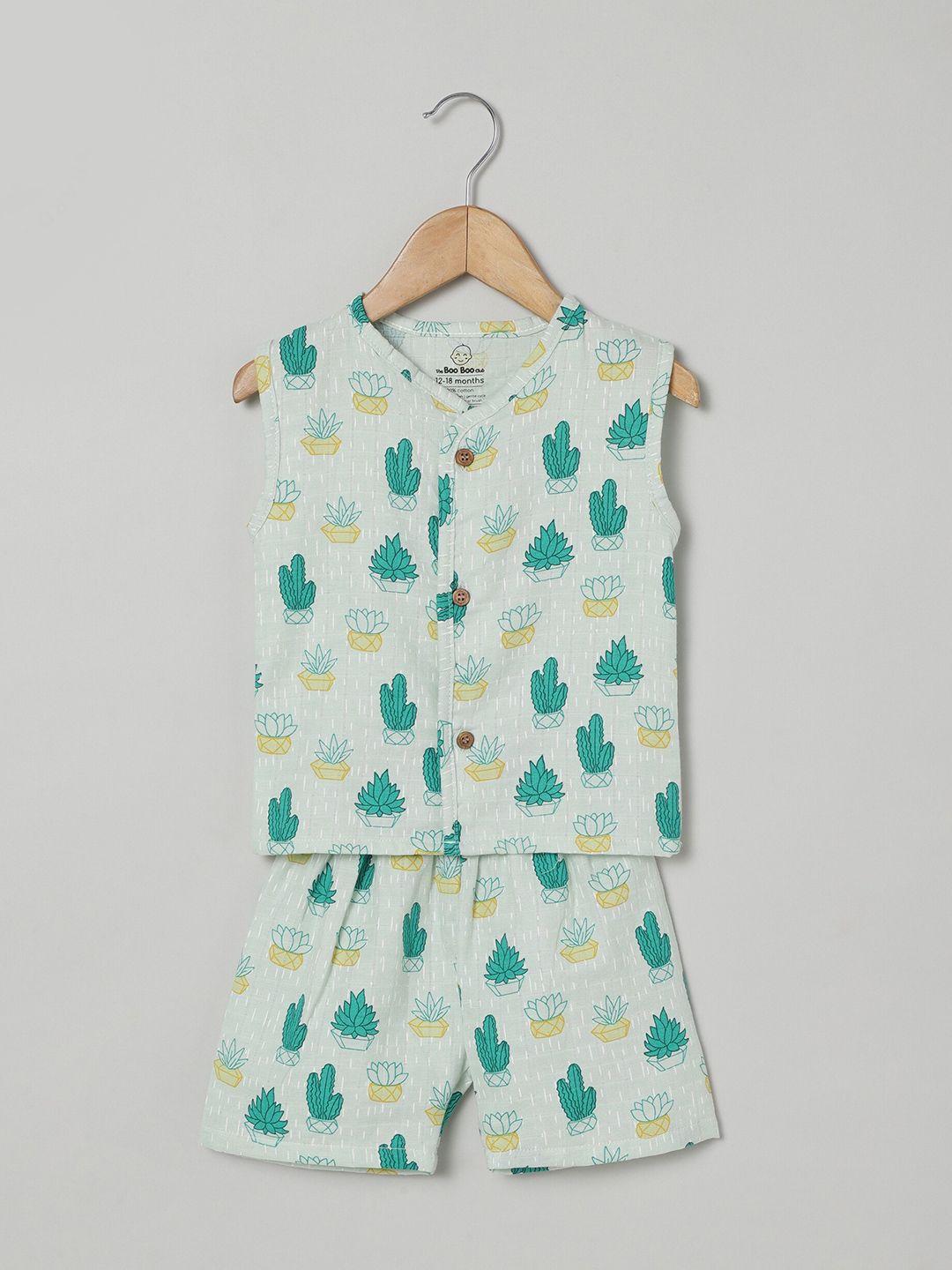 the boo boo club kids printed muslin organic cotton sustainable top with shorts