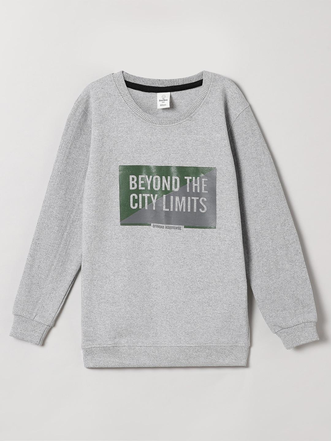 the boo boo club unisex kids grey cotton printed sweatshirt
