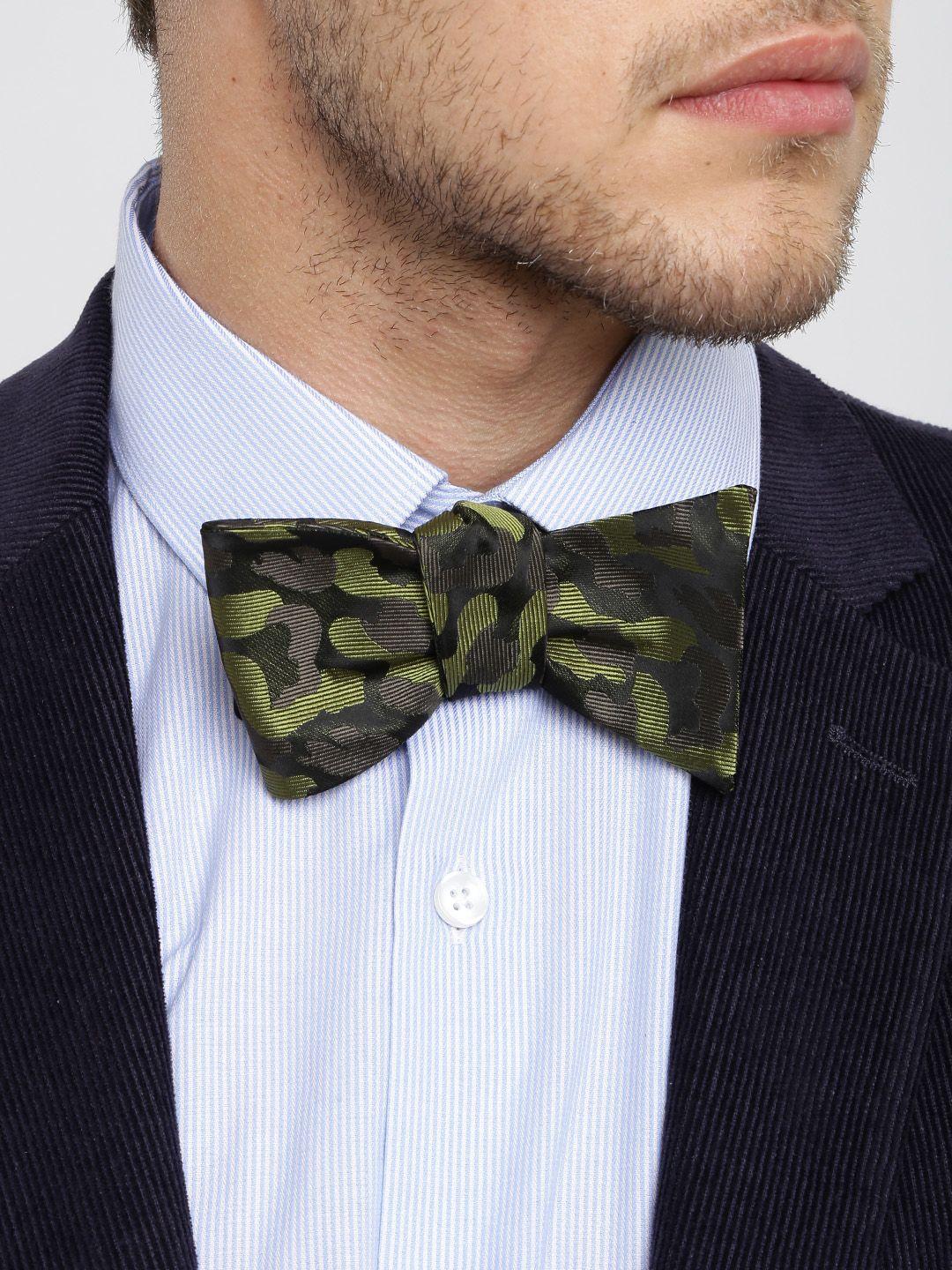 the bro code men green camouflage printed bow tie