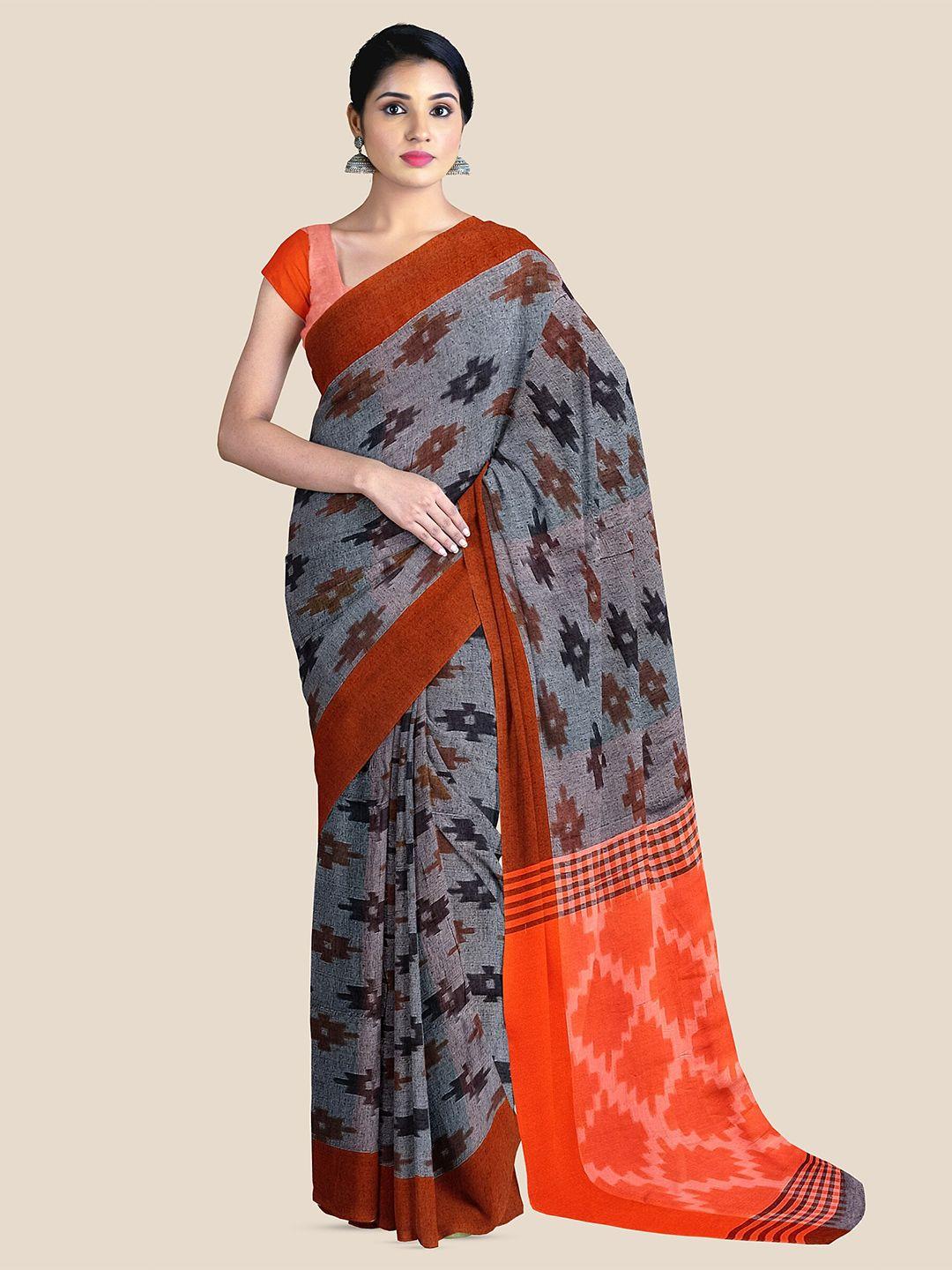 the chennai silks geometric printed pure cotton narayan peth saree