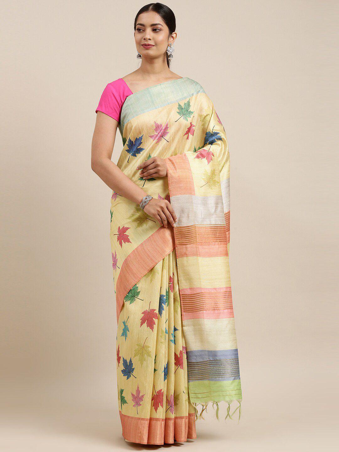 the chennai silks multicoloured floral zari saree