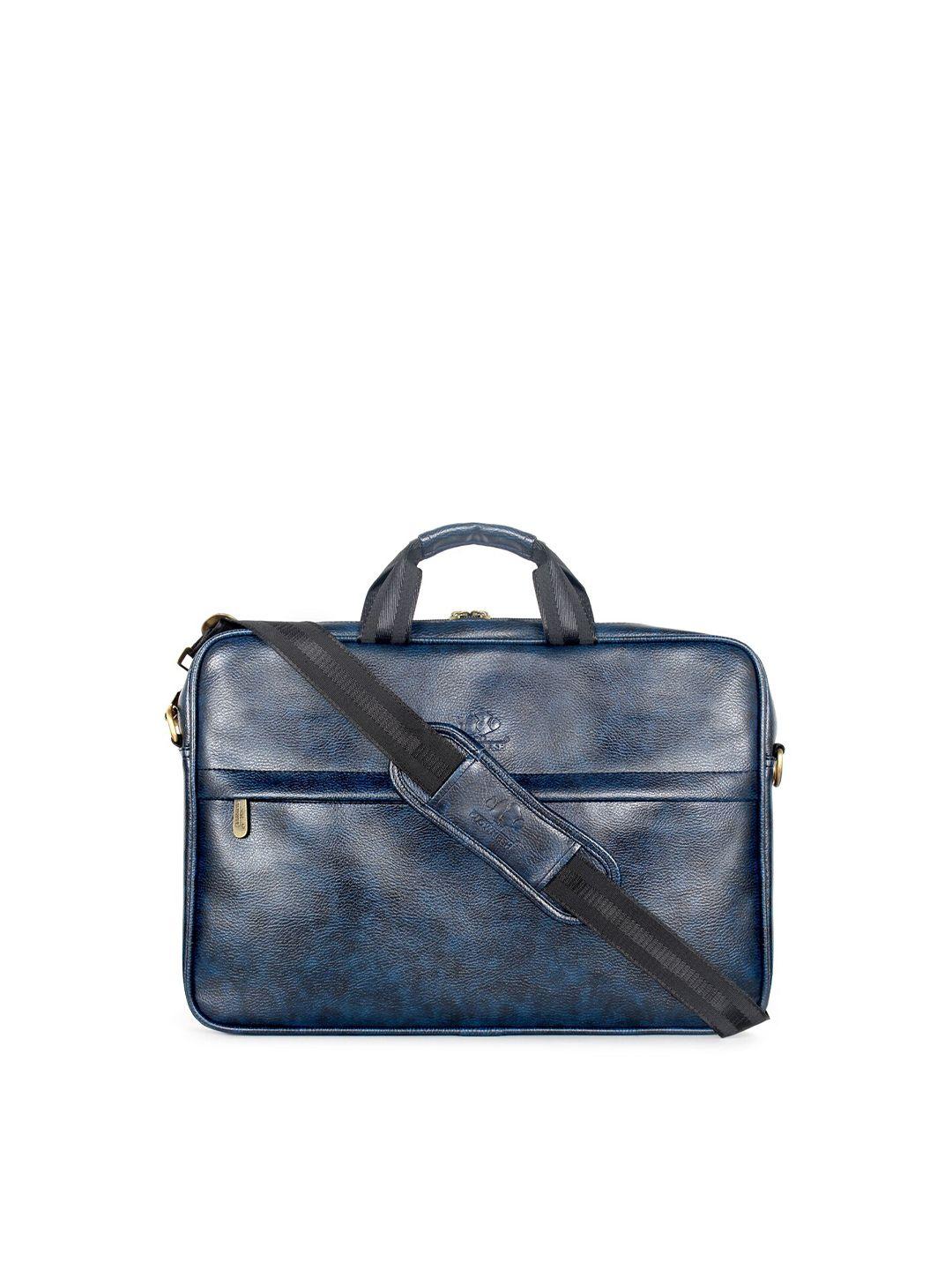 the clownfish unisex blue leather laptop bag