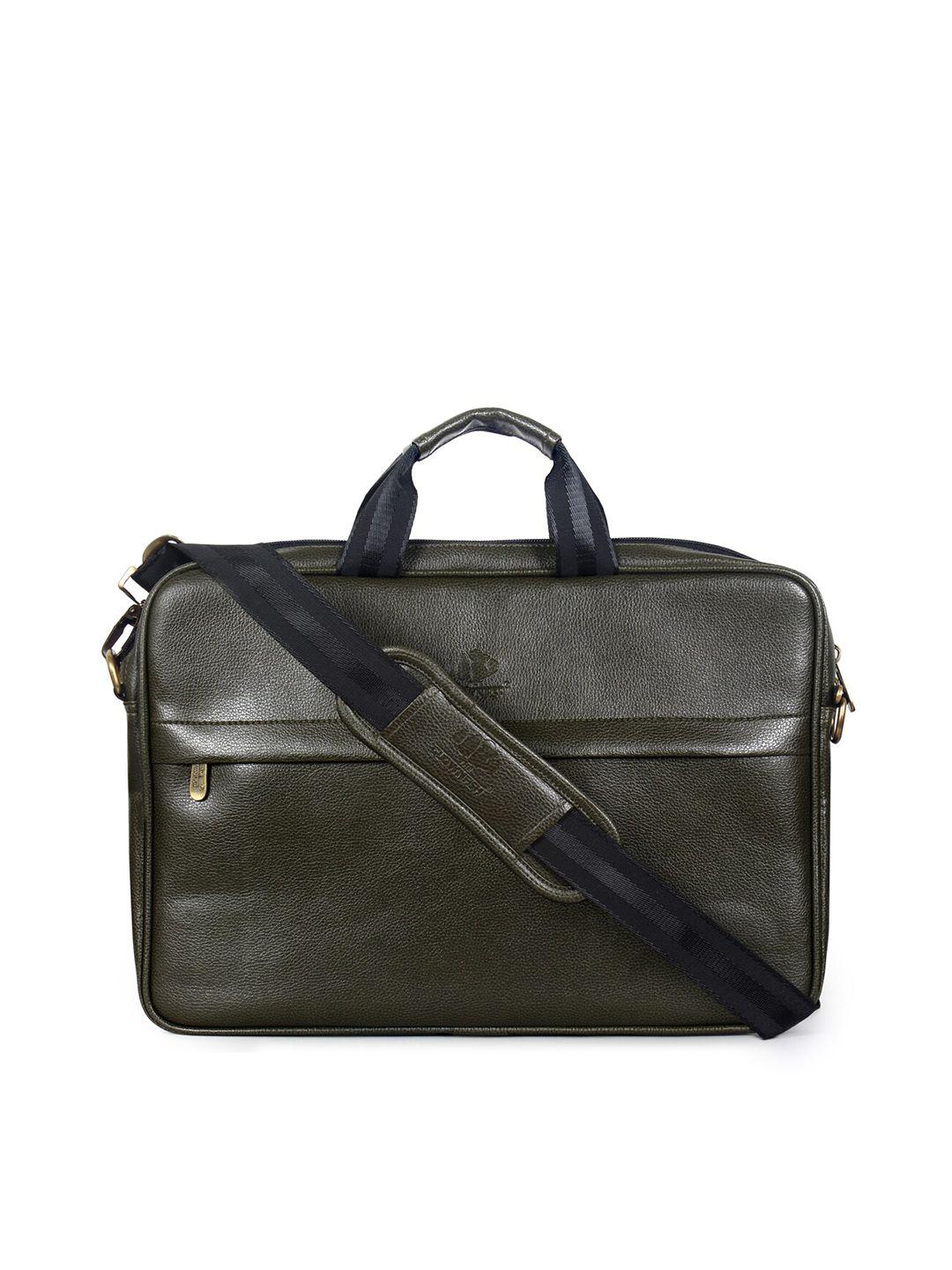 the clownfish unisex green leather laptop bag