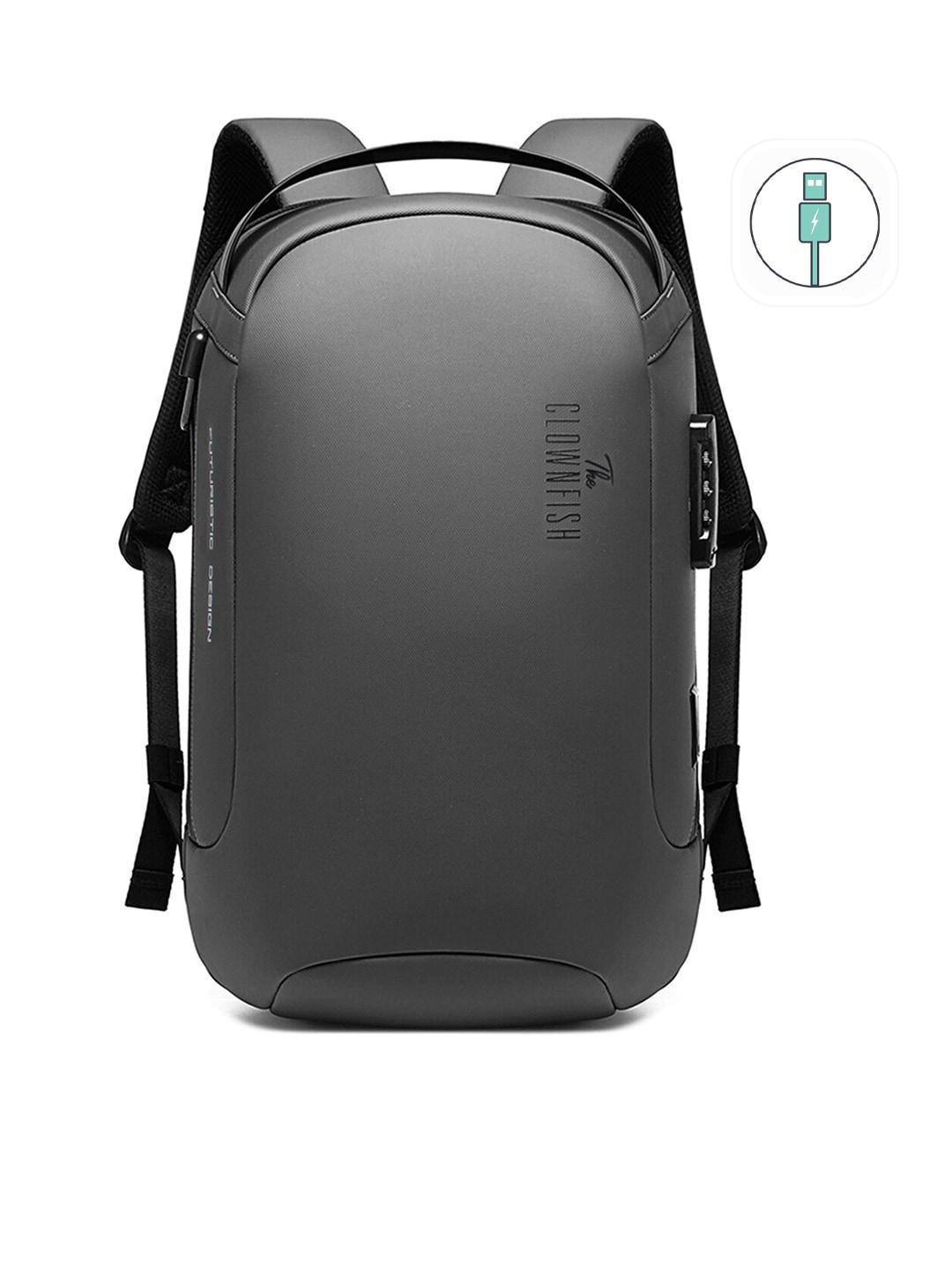 the clownfish unisex grey backpack with usb charging port