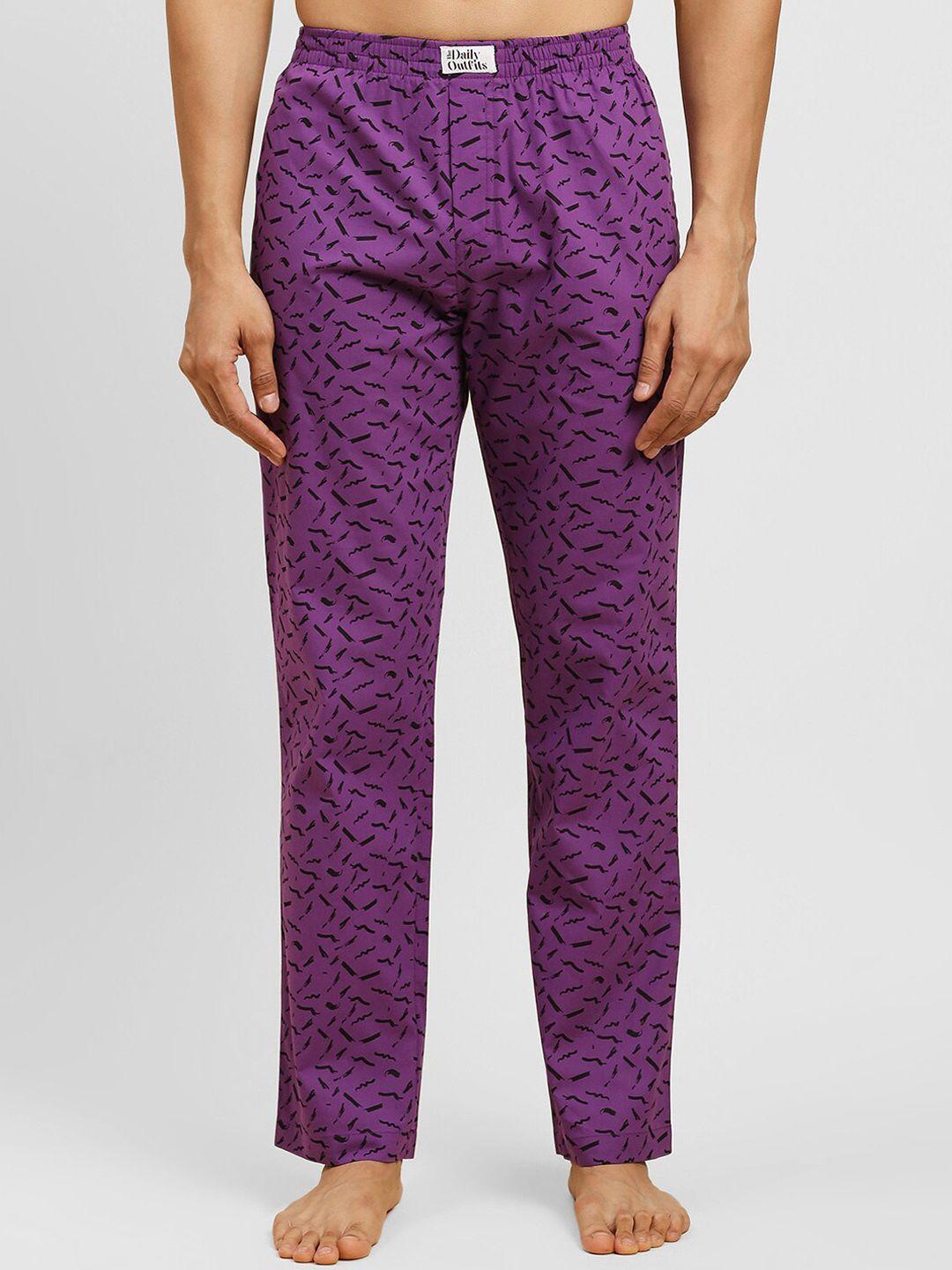 the daily outfits abstract printed cotton lounge pants