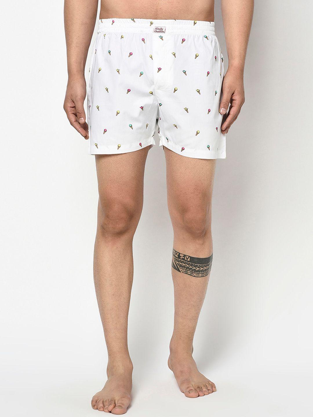 the daily outfits men cream-coloured ice cream printed pure cotton boxers
