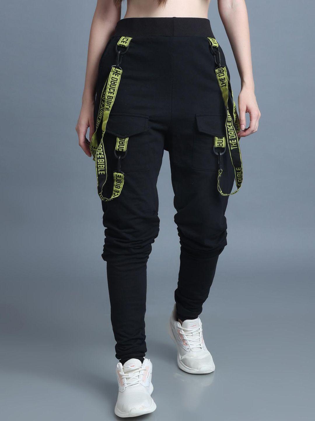 the dance bible women anti odour drip tape details relaxed fit cotton joggers