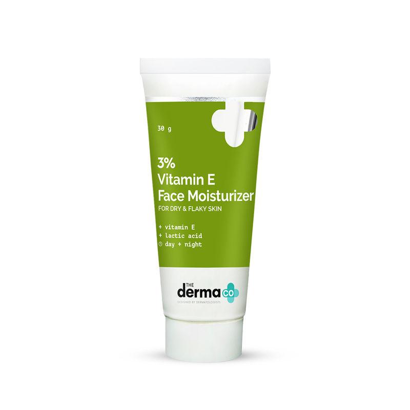 the derma co 3% vitamin e face moisturizer with vitamin e & lactic acid for dry & flaky skin