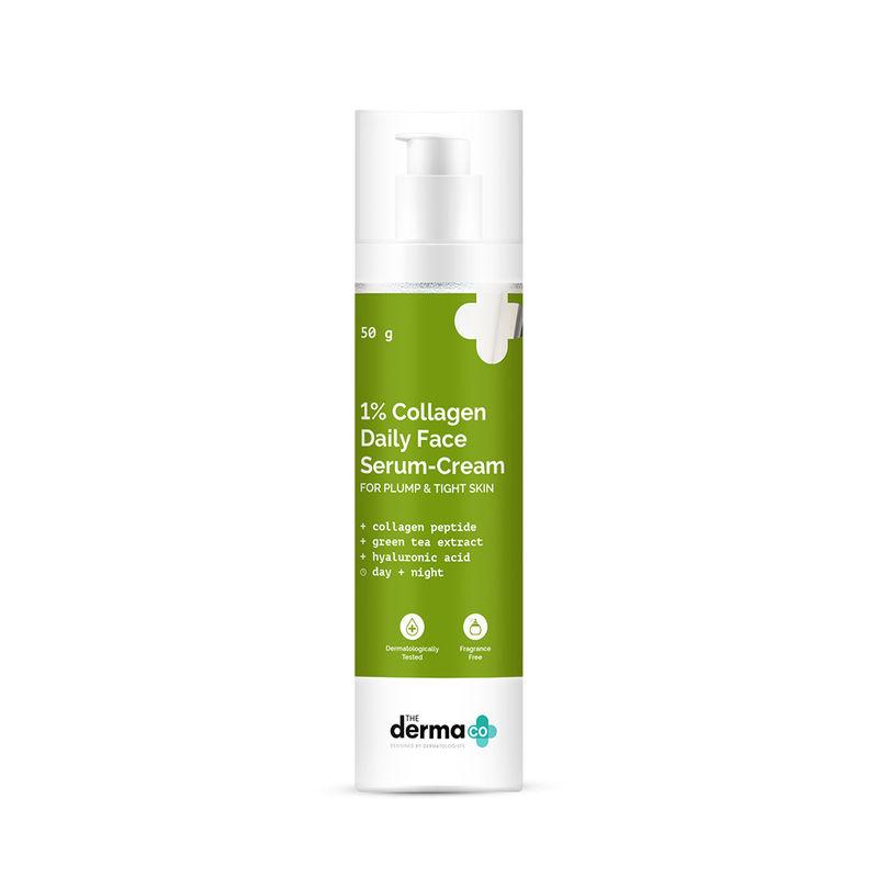 the derma co. 1% collagen daily face serum-cream with green tea & hyaluronic acid