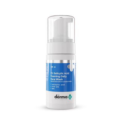 the derma co. 1% salicylic acid foaming daily face wash with salicylic acid,for active acne (100 ml)