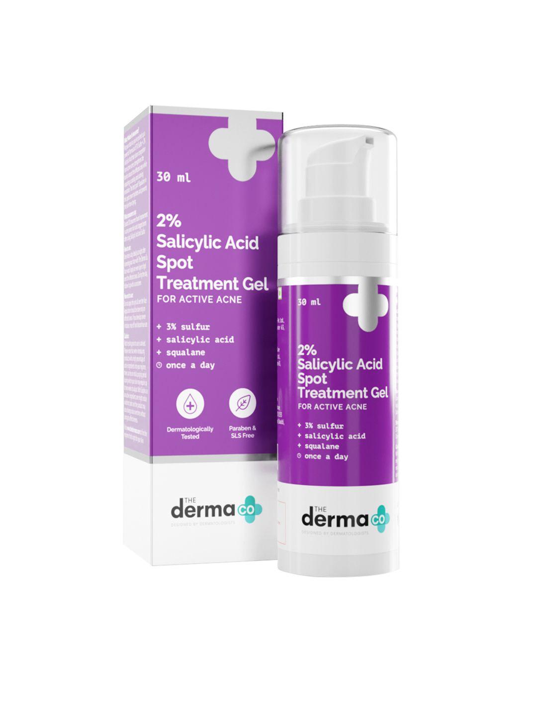 the derma co. 2% salicylic acid spot treatment gel with 3% sulfur for acne-prone skin