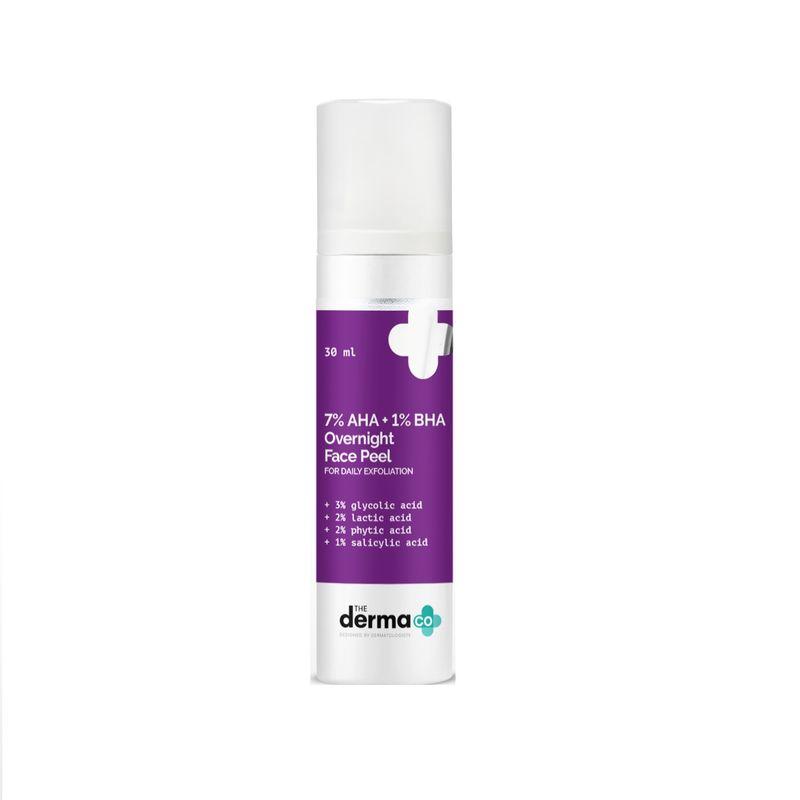 the derma co. 7% aha + 1% bha overnight face peel with salicylic acid for daily exfoliation