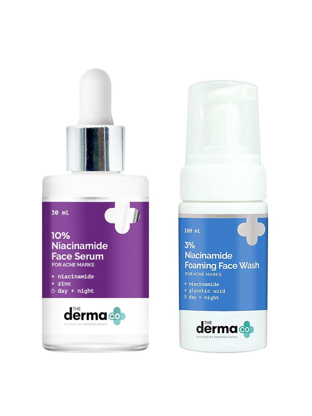 the derma co. set of 10% niacinamide serum & 3% niacinamide foaming face wash