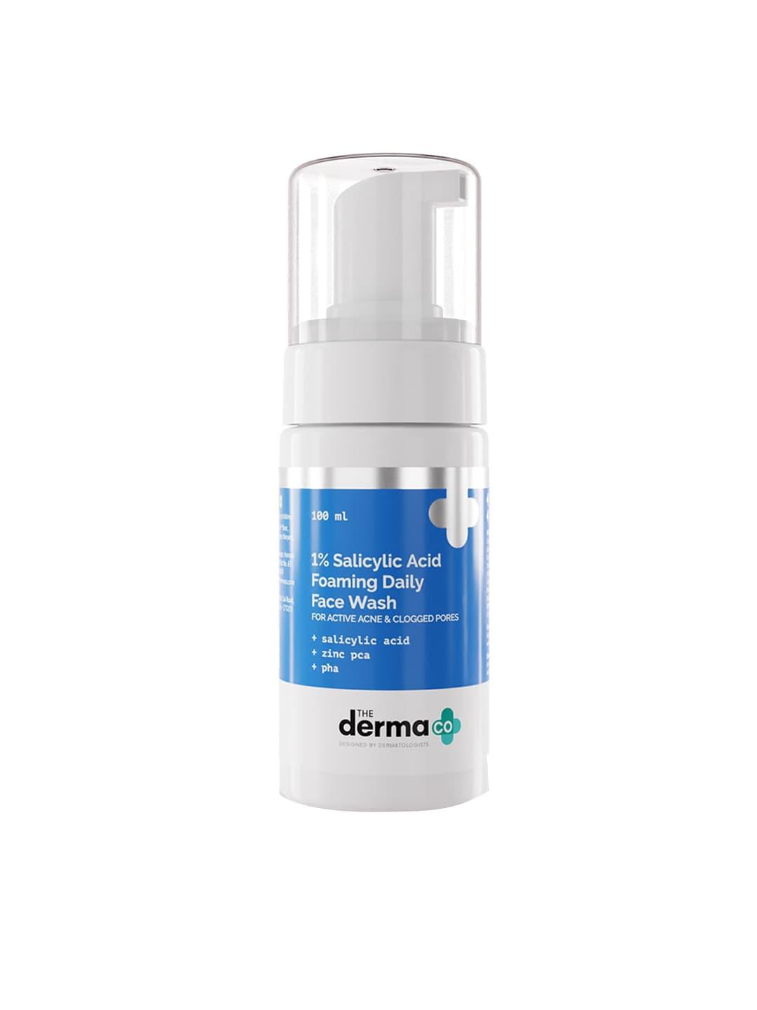 the derma co. white 1% salicylic acid foaming daily face wash with salicylic acid & for active acne -100 ml