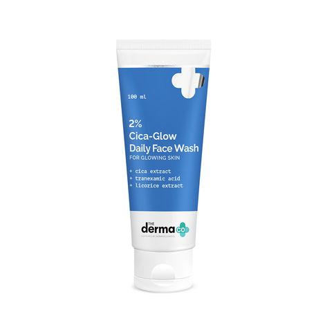 the derma co.2% cica-glow daily face wash with tranexamic acid & licorice extract for glowing skin (100 ml)