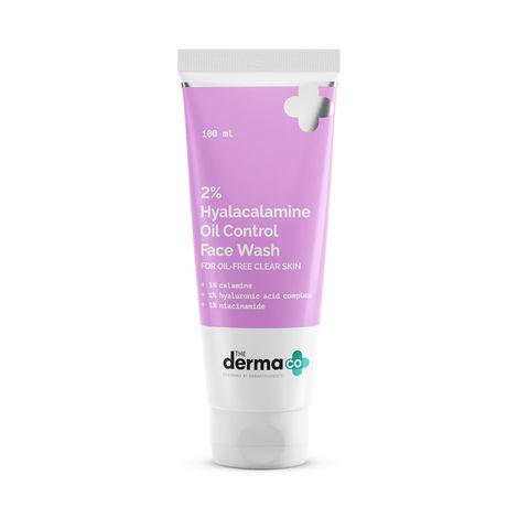 the derma co.2% hyalacalamine oil control face wash for oil-free clear skin (100 ml)