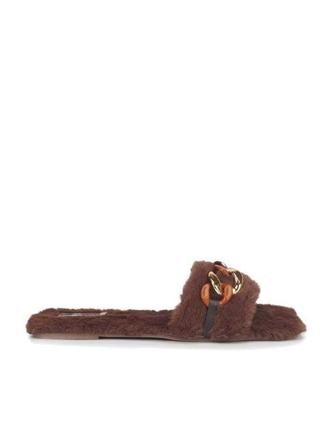 the desi dulhan women's brown slide sandals